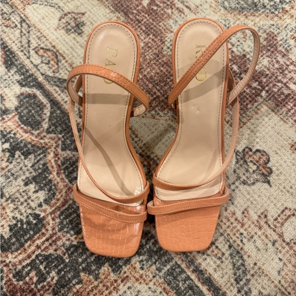 Shoes - Coral Pink Heel Sandal Shoes, Size 9